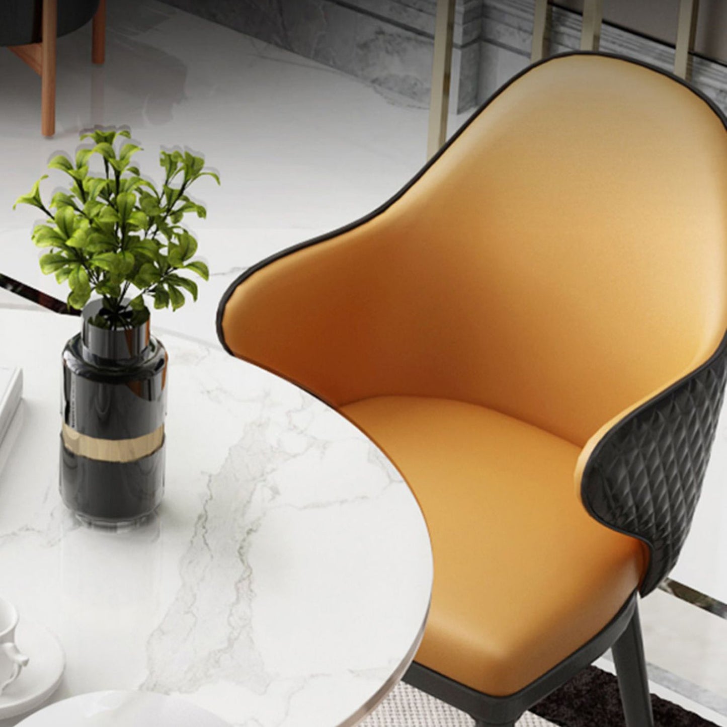 Glam 1/2/3/4/5 Pieces Round Furniture Sintered Stone Standard Height Dining Room Table Set Clearhalo 'Dining Room Sets' 'Dining Tables & Seating' 'dining_room_set' 'furn' 'furn_dining_room_set' 'Furniture' 'furniture_dining_room_set' 'Kitchen & Dining Furniture' 'kitchen&dining_furn' 'kitchen' 4381652