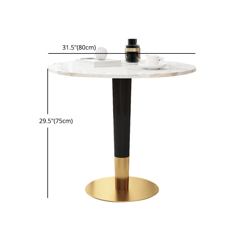 Glam 1/2/3/4/5 Pieces Round Furniture Sintered Stone Standard Height Dining Room Table Set Clearhalo 'Dining Room Sets' 'Dining Tables & Seating' 'dining_room_set' 'furn' 'furn_dining_room_set' 'Furniture' 'furniture_dining_room_set' 'Kitchen & Dining Furniture' 'kitchen&dining_furn' 'kitchen' 4381658