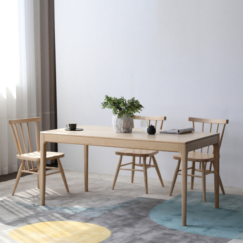 Modern 1/4/5 Pieces Dining Set Ash Wood Dining Table set with Windsor Chairs 4 Pieces: Table, 3 Chairs Clearhalo 'Dining Room Sets' 'Dining Tables & Seating' 'dining_room_set' 'furn' 'furn_dining_room_set' 'Furniture' 'furniture_dining_room_set' 'Kitchen & Dining Furniture' 'kitchen&dining_furn' 'kitchen' 4381666