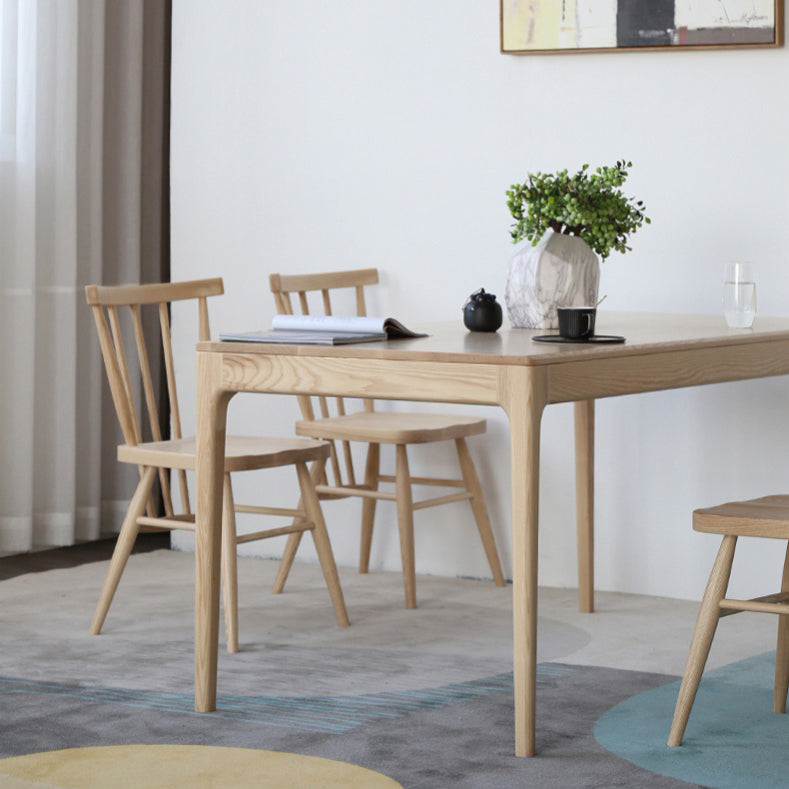 Modern 1/4/5 Pieces Dining Set Ash Wood Dining Table set with Windsor Chairs Clearhalo 'Dining Room Sets' 'Dining Tables & Seating' 'dining_room_set' 'furn' 'furn_dining_room_set' 'Furniture' 'furniture_dining_room_set' 'Kitchen & Dining Furniture' 'kitchen&dining_furn' 'kitchen' 4381673