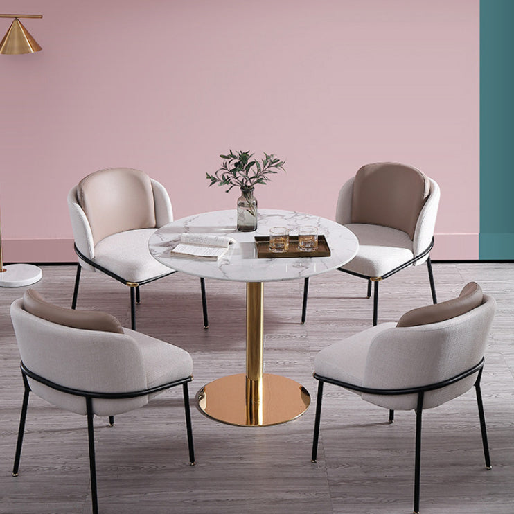 Modern 1/3/5 Pieces Dining Set Faux Marble Dining Table for Home Use Clearhalo 'Dining Room Sets' 'Dining Tables & Seating' 'dining_room_set' 'furn' 'furn_dining_room_set' 'Furniture' 'furniture_dining_room_set' 'Kitchen & Dining Furniture' 'kitchen&dining_furn' 'kitchen' 4381687