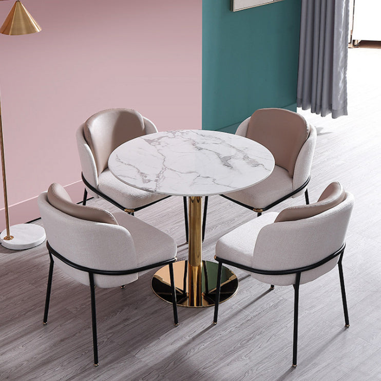 Modern 1/3/5 Pieces Dining Set Faux Marble Dining Table for Home Use 5 Pieces: Table, 4 Chairs Clearhalo 'Dining Room Sets' 'Dining Tables & Seating' 'dining_room_set' 'furn' 'furn_dining_room_set' 'Furniture' 'furniture_dining_room_set' 'Kitchen & Dining Furniture' 'kitchen&dining_furn' 'kitchen' 4381690
