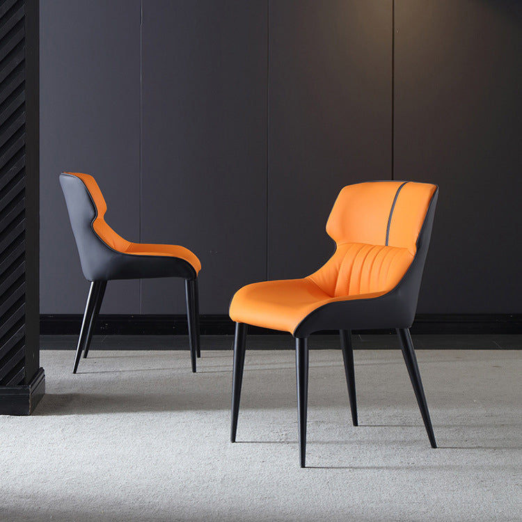 Industrial Home Arm Chair Wingback Metal Upholstered Dining Room Chair Clearhalo ' kitchen&dining_furn' 'Dining Chairs' 'Dining Tables & Seating' 'dining_chair' 'furn' 'furn_dining_chair' 'Furniture' 'furniture_dining_chair' 'Kitchen & Dining Furniture' 'kitchen' 4381703