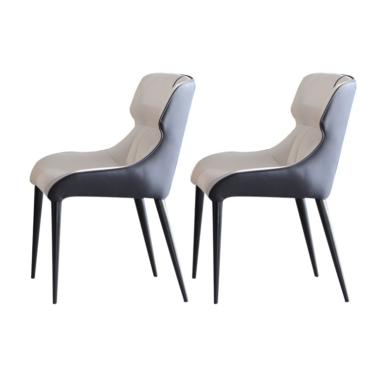 Industrial Home Arm Chair Wingback Metal Upholstered Dining Room Chair White 2 Piece Set Clearhalo ' kitchen&dining_furn' 'Dining Chairs' 'Dining Tables & Seating' 'dining_chair' 'furn' 'furn_dining_chair' 'Furniture' 'furniture_dining_chair' 'Kitchen & Dining Furniture' 'kitchen' 4381705