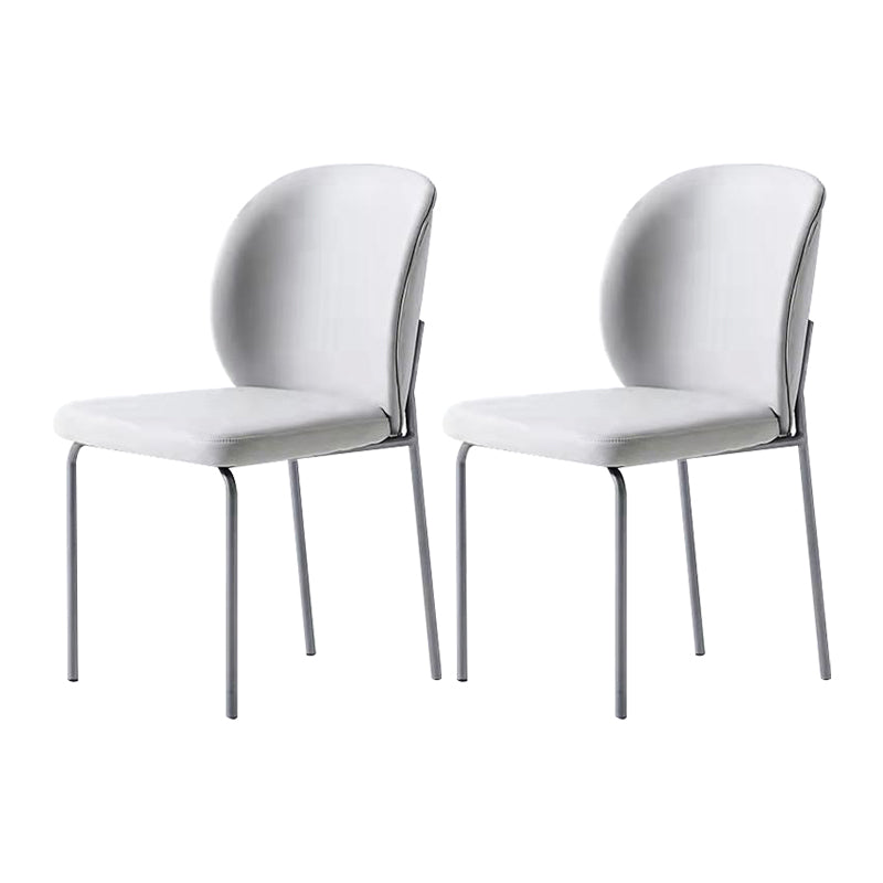 Contemporary Home Side Chair Wingback Metal Legs Upholstered Dining Room Chair Grey 2 Piece Set Clearhalo ' kitchen&dining_furn' 'Dining Chairs' 'Dining Tables & Seating' 'dining_chair' 'furn' 'furn_dining_chair' 'Furniture' 'furniture_dining_chair' 'Kitchen & Dining Furniture' 'kitchen' 4381716