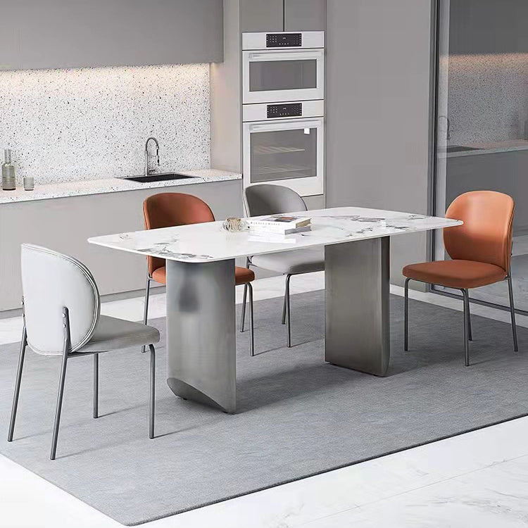 Contemporary Home Side Chair Wingback Metal Legs Upholstered Dining Room Chair Clearhalo ' kitchen&dining_furn' 'Dining Chairs' 'Dining Tables & Seating' 'dining_chair' 'furn' 'furn_dining_chair' 'Furniture' 'furniture_dining_chair' 'Kitchen & Dining Furniture' 'kitchen' 4381719