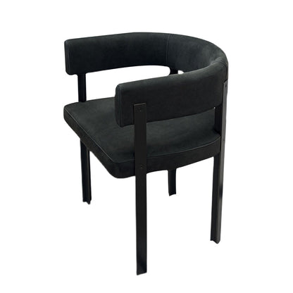 Modern Style Dining Armchairs Upholstered Arm Chairs with Black Metal Legs Black 1 Piece Clearhalo ' kitchen&dining_furn' 'Dining Chairs' 'Dining Tables & Seating' 'dining_chair' 'furn' 'furn_dining_chair' 'Furniture' 'furniture_dining_chair' 'Kitchen & Dining Furniture' 'kitchen' 4381745