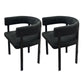 Modern Style Dining Armchairs Upholstered Arm Chairs with Black Metal Legs Black 2 Piece Set Clearhalo ' kitchen&dining_furn' 'Dining Chairs' 'Dining Tables & Seating' 'dining_chair' 'furn' 'furn_dining_chair' 'Furniture' 'furniture_dining_chair' 'Kitchen & Dining Furniture' 'kitchen' 4381746