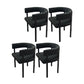 Modern Style Dining Armchairs Upholstered Arm Chairs with Black Metal Legs Black 4 Piece Set Clearhalo ' kitchen&dining_furn' 'Dining Chairs' 'Dining Tables & Seating' 'dining_chair' 'furn' 'furn_dining_chair' 'Furniture' 'furniture_dining_chair' 'Kitchen & Dining Furniture' 'kitchen' 4381748