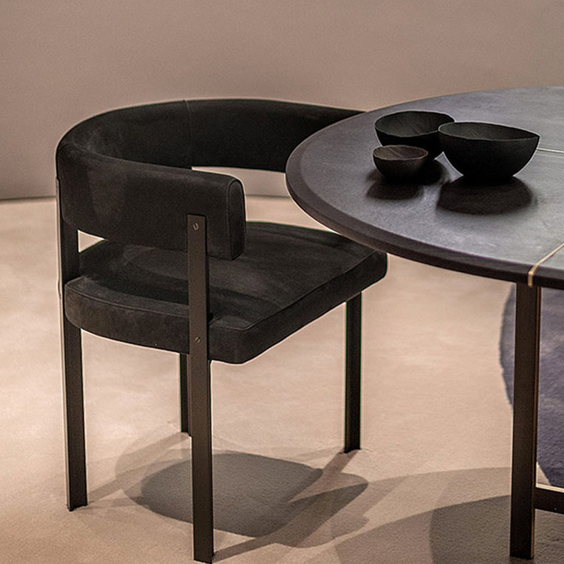 Modern Style Dining Armchairs Upholstered Arm Chairs with Black Metal Legs Clearhalo ' kitchen&dining_furn' 'Dining Chairs' 'Dining Tables & Seating' 'dining_chair' 'furn' 'furn_dining_chair' 'Furniture' 'furniture_dining_chair' 'Kitchen & Dining Furniture' 'kitchen' 4381749