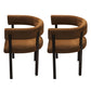 Modern Style Dining Armchairs Upholstered Arm Chairs with Black Metal Legs Camel 2 Piece Set Clearhalo ' kitchen&dining_furn' 'Dining Chairs' 'Dining Tables & Seating' 'dining_chair' 'furn' 'furn_dining_chair' 'Furniture' 'furniture_dining_chair' 'Kitchen & Dining Furniture' 'kitchen' 4381752