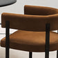 Modern Style Dining Armchairs Upholstered Arm Chairs with Black Metal Legs Clearhalo ' kitchen&dining_furn' 'Dining Chairs' 'Dining Tables & Seating' 'dining_chair' 'furn' 'furn_dining_chair' 'Furniture' 'furniture_dining_chair' 'Kitchen & Dining Furniture' 'kitchen' 4381757