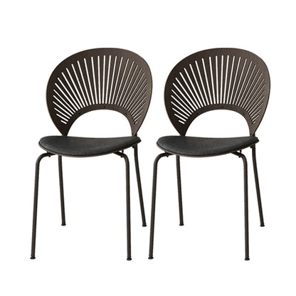 Modern Dining Armless Chairs Indoor Dining Side Chairs with Metal Legs Black 2 Piece Set Clearhalo ' kitchen&dining_furn' 'Dining Chairs' 'Dining Tables & Seating' 'dining_chair' 'furn' 'furn_dining_chair' 'Furniture' 'furniture_dining_chair' 'Kitchen & Dining Furniture' 'kitchen' 4381760