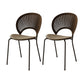 Modern Dining Armless Chairs Indoor Dining Side Chairs with Metal Legs Coffee 2 Piece Set Clearhalo ' kitchen&dining_furn' 'Dining Chairs' 'Dining Tables & Seating' 'dining_chair' 'furn' 'furn_dining_chair' 'Furniture' 'furniture_dining_chair' 'Kitchen & Dining Furniture' 'kitchen' 4381766
