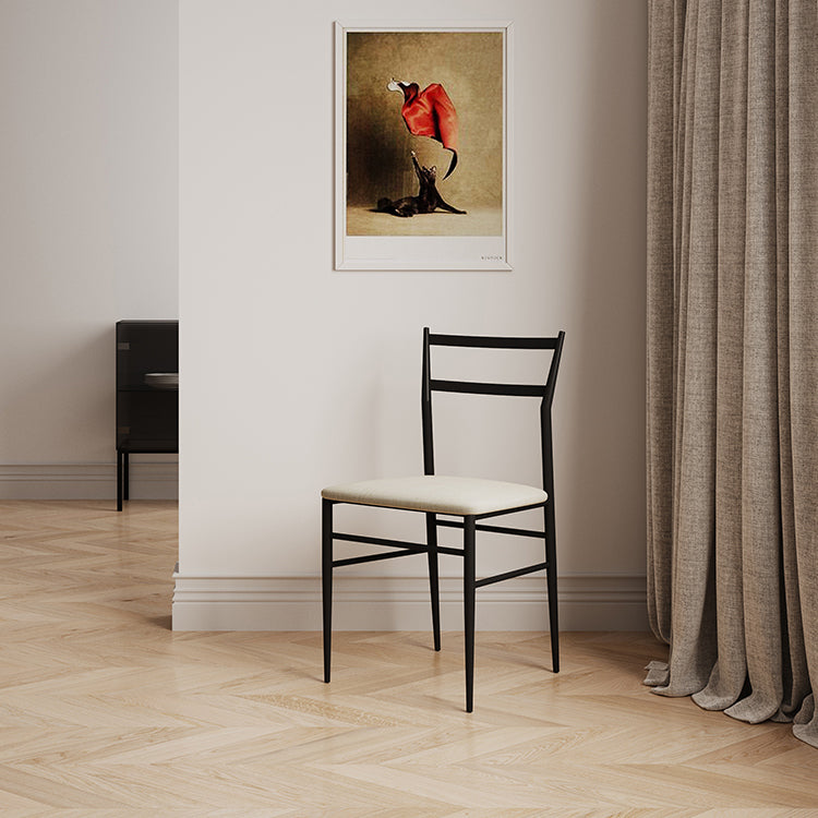 Upholstered Armless Dining Chairs Ladder Back Side Chairs with Metal Legs Clearhalo ' kitchen&dining_furn' 'Dining Chairs' 'Dining Tables & Seating' 'dining_chair' 'furn' 'furn_dining_chair' 'Furniture' 'furniture_dining_chair' 'Kitchen & Dining Furniture' 'kitchen' 4381779