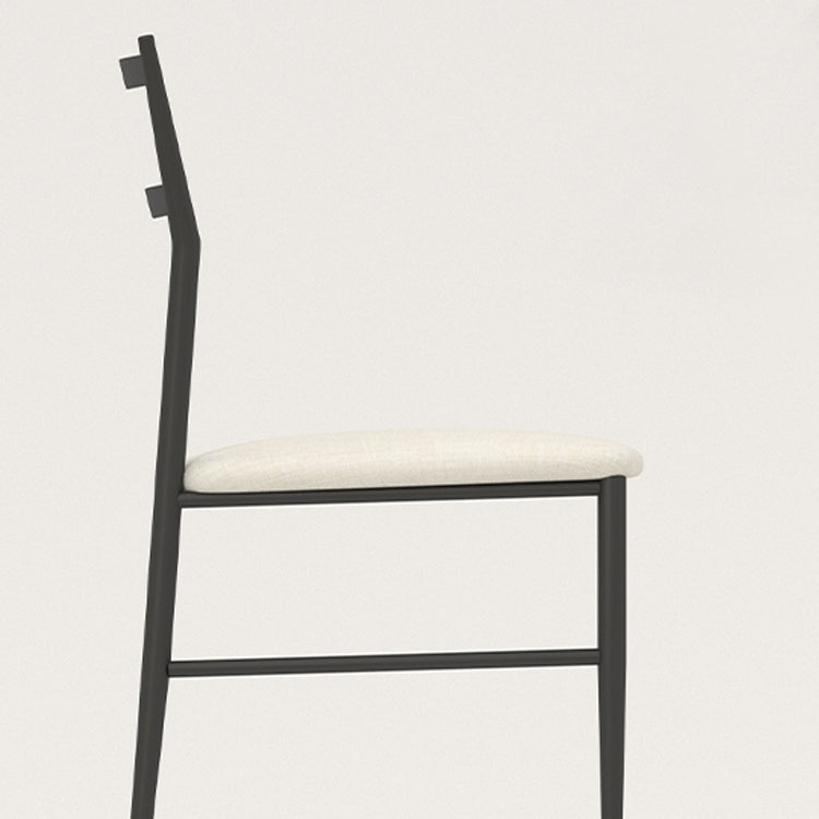 Upholstered Armless Dining Chairs Ladder Back Side Chairs with Metal Legs Clearhalo ' kitchen&dining_furn' 'Dining Chairs' 'Dining Tables & Seating' 'dining_chair' 'furn' 'furn_dining_chair' 'Furniture' 'furniture_dining_chair' 'Kitchen & Dining Furniture' 'kitchen' 4381781