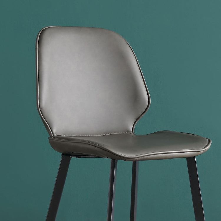 Upholstered Armless Dining Chairs Leather Wingback Side Chairs with Metal Legs Clearhalo ' kitchen&dining_furn' 'Dining Chairs' 'Dining Tables & Seating' 'dining_chair' 'furn' 'furn_dining_chair' 'Furniture' 'furniture_dining_chair' 'Kitchen & Dining Furniture' 'kitchen' 4381806