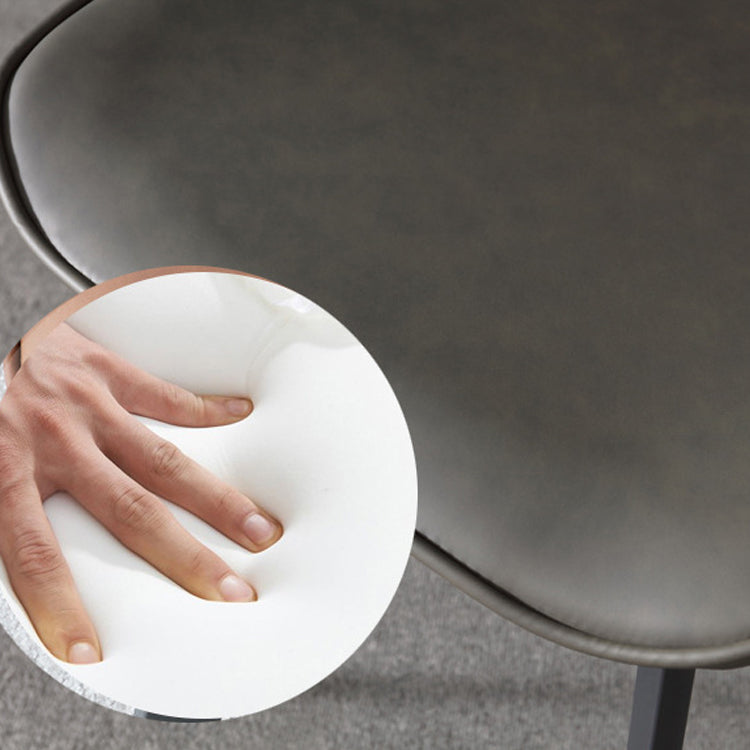 Upholstered Armless Dining Chairs Leather Wingback Side Chairs with Metal Legs Clearhalo ' kitchen&dining_furn' 'Dining Chairs' 'Dining Tables & Seating' 'dining_chair' 'furn' 'furn_dining_chair' 'Furniture' 'furniture_dining_chair' 'Kitchen & Dining Furniture' 'kitchen' 4381807