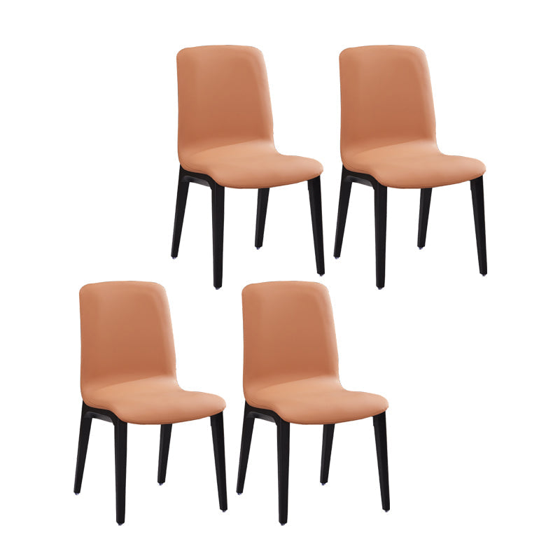 Modern Wood Dining Room Chair Faux Leather Dining Chairs for Restaurant Use Orange 4 Piece Set Clearhalo ' kitchen&dining_furn' 'Dining Chairs' 'Dining Tables & Seating' 'dining_chair' 'furn' 'furn_dining_chair' 'Furniture' 'furniture_dining_chair' 'Kitchen & Dining Furniture' 'kitchen' 4381813