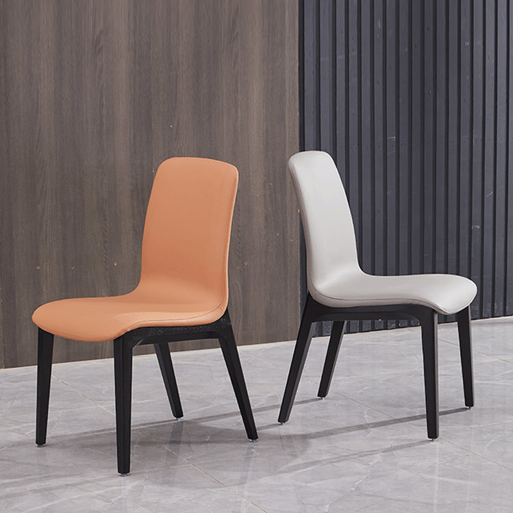 Modern Wood Dining Room Chair Faux Leather Dining Chairs for Restaurant Use Clearhalo ' kitchen&dining_furn' 'Dining Chairs' 'Dining Tables & Seating' 'dining_chair' 'furn' 'furn_dining_chair' 'Furniture' 'furniture_dining_chair' 'Kitchen & Dining Furniture' 'kitchen' 4381816