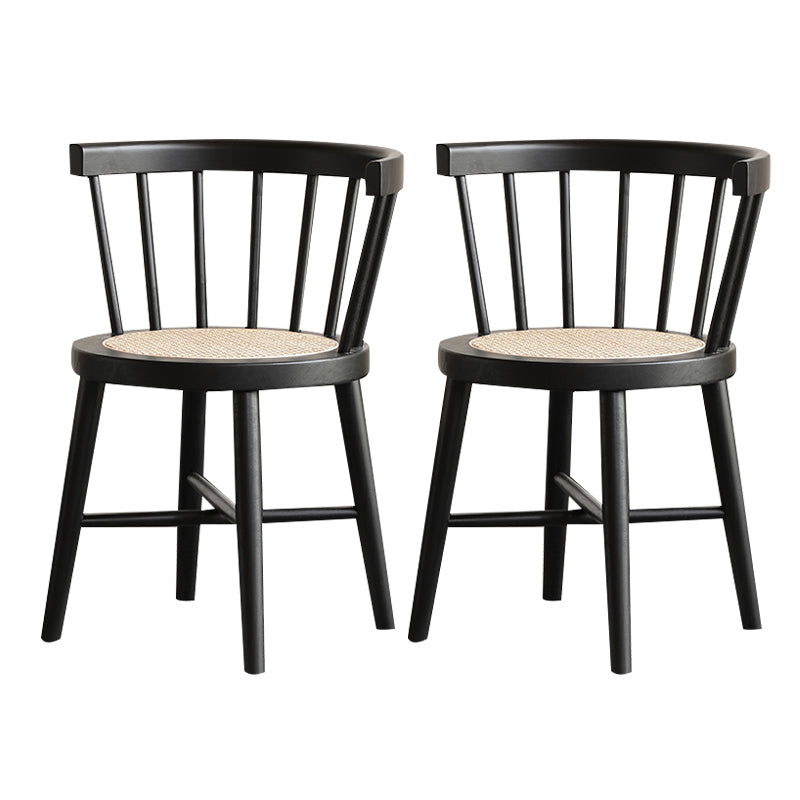 Traditional Wood Dining Armless Chairs Windsor Back Side Chairs for Home Use Black 2 Piece Set Clearhalo ' kitchen&dining_furn' 'Dining Chairs' 'Dining Tables & Seating' 'dining_chair' 'furn' 'furn_dining_chair' 'Furniture' 'furniture_dining_chair' 'Kitchen & Dining Furniture' 'kitchen' 4381825