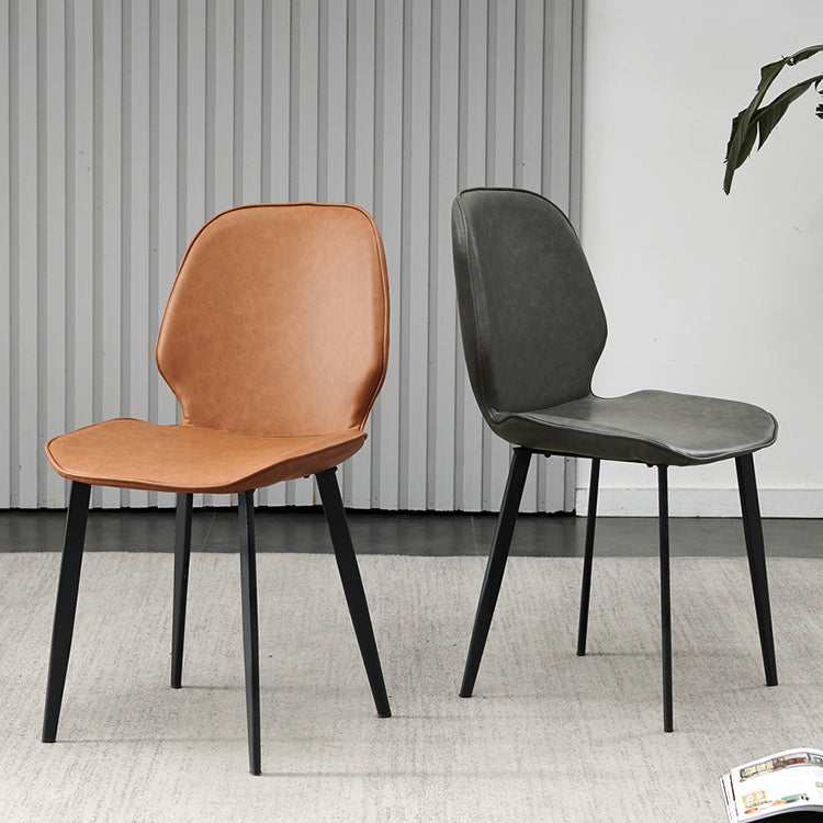 Industrial Metal Dining Room Chair Faux Leather Dining Chairs for Restaurant Use Clearhalo ' kitchen&dining_furn' 'Dining Chairs' 'Dining Tables & Seating' 'dining_chair' 'furn' 'furn_dining_chair' 'Furniture' 'furniture_dining_chair' 'Kitchen & Dining Furniture' 'kitchen' 4381840