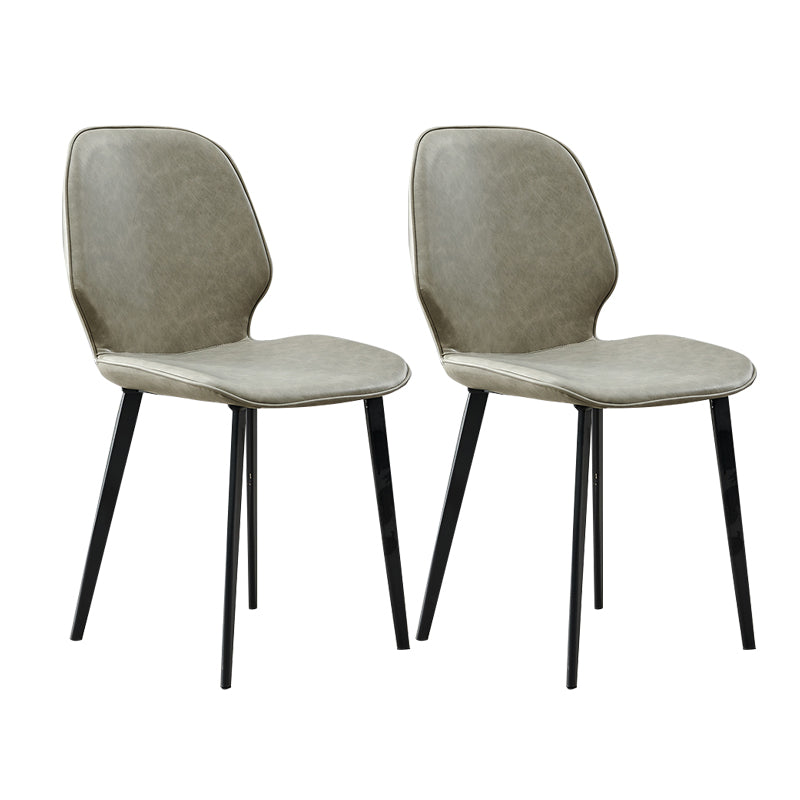 Industrial Metal Dining Room Chair Faux Leather Dining Chairs for Restaurant Use Light Gray 2 Piece Set Clearhalo ' kitchen&dining_furn' 'Dining Chairs' 'Dining Tables & Seating' 'dining_chair' 'furn' 'furn_dining_chair' 'Furniture' 'furniture_dining_chair' 'Kitchen & Dining Furniture' 'kitchen' 4381843