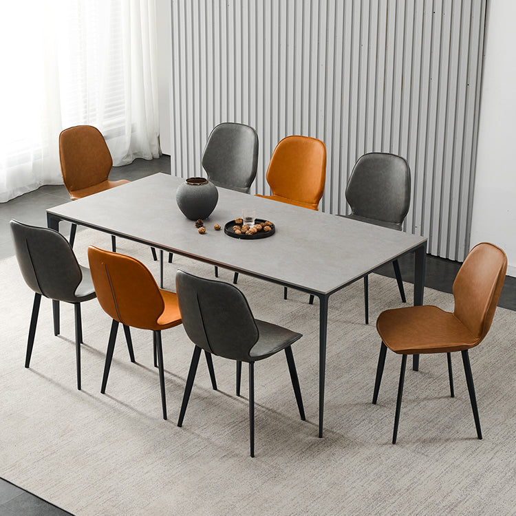 Industrial Metal Dining Room Chair Faux Leather Dining Chairs for Restaurant Use Clearhalo ' kitchen&dining_furn' 'Dining Chairs' 'Dining Tables & Seating' 'dining_chair' 'furn' 'furn_dining_chair' 'Furniture' 'furniture_dining_chair' 'Kitchen & Dining Furniture' 'kitchen' 4381845