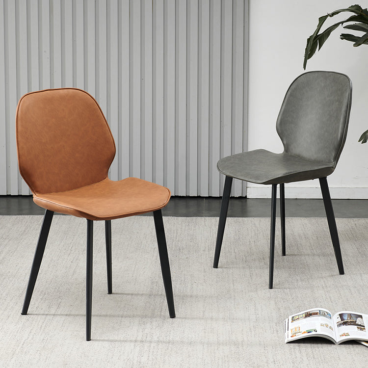 Industrial Metal Dining Room Chair Faux Leather Dining Chairs for Restaurant Use Clearhalo ' kitchen&dining_furn' 'Dining Chairs' 'Dining Tables & Seating' 'dining_chair' 'furn' 'furn_dining_chair' 'Furniture' 'furniture_dining_chair' 'Kitchen & Dining Furniture' 'kitchen' 4381846