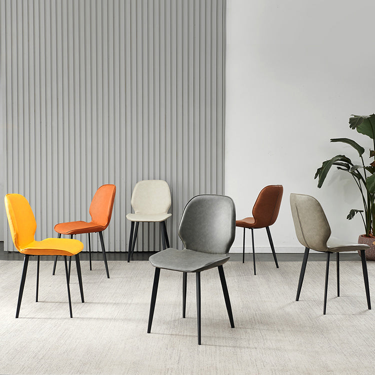 Industrial Metal Dining Room Chair Faux Leather Dining Chairs for Restaurant Use Clearhalo ' kitchen&dining_furn' 'Dining Chairs' 'Dining Tables & Seating' 'dining_chair' 'furn' 'furn_dining_chair' 'Furniture' 'furniture_dining_chair' 'Kitchen & Dining Furniture' 'kitchen' 4381856