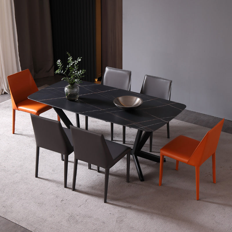 Modern Leather Dining Chairs Armless Metal Dining Chairs for Restaurant Use Clearhalo ' kitchen&dining_furn' 'Dining Chairs' 'Dining Tables & Seating' 'dining_chair' 'furn' 'furn_dining_chair' 'Furniture' 'furniture_dining_chair' 'Kitchen & Dining Furniture' 'kitchen' 4381864