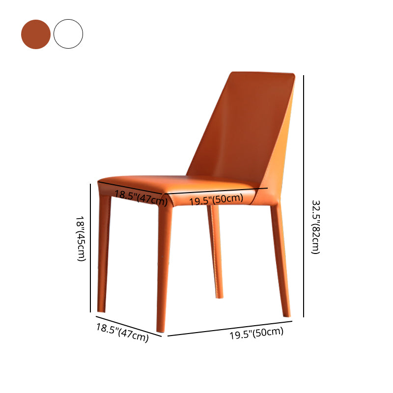 Modern Leather Dining Chairs Armless Metal Dining Chairs for Restaurant Use Clearhalo ' kitchen&dining_furn' 'Dining Chairs' 'Dining Tables & Seating' 'dining_chair' 'furn' 'furn_dining_chair' 'Furniture' 'furniture_dining_chair' 'Kitchen & Dining Furniture' 'kitchen' 4381873