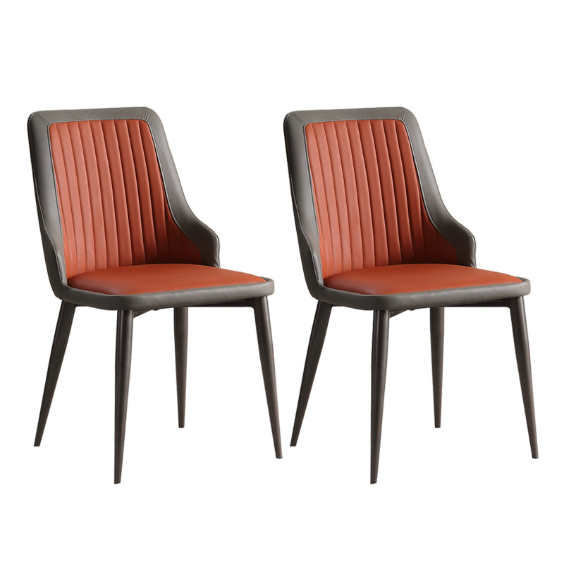 Contemporary Restaurant Parsons Side Chair Upholstered Dining Chair Red 2 Piece Set Clearhalo ' kitchen&dining_furn' 'Dining Chairs' 'Dining Tables & Seating' 'dining_chair' 'furn' 'furn_dining_chair' 'Furniture' 'furniture_dining_chair' 'Kitchen & Dining Furniture' 'kitchen' 4381875