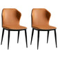 Contemporary Conference Room Wingback Side Chair Leather Dining Chair Orange 2 Piece Set Clearhalo ' kitchen&dining_furn' 'Dining Chairs' 'Dining Tables & Seating' 'dining_chair' 'furn' 'furn_dining_chair' 'Furniture' 'furniture_dining_chair' 'Kitchen & Dining Furniture' 'kitchen' 4381889