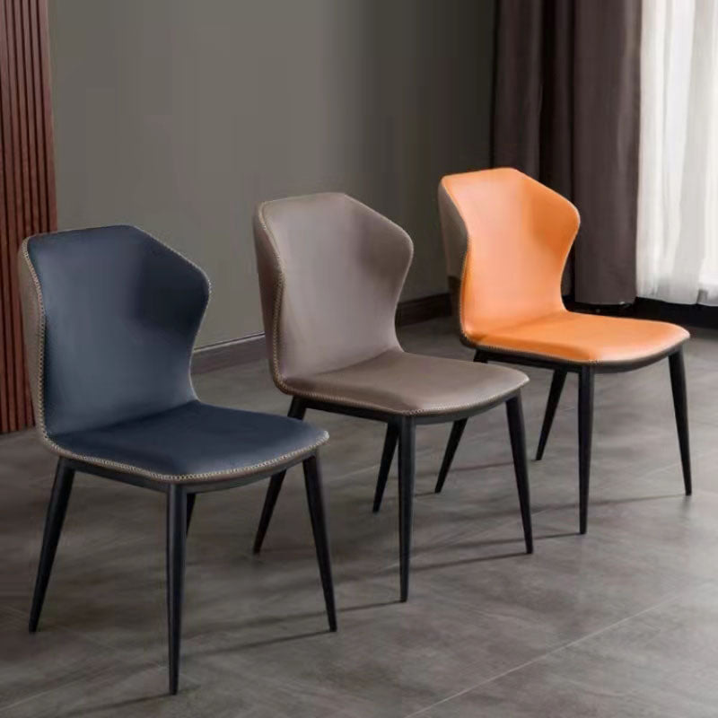 Contemporary Conference Room Wingback Side Chair Leather Dining Chair Clearhalo ' kitchen&dining_furn' 'Dining Chairs' 'Dining Tables & Seating' 'dining_chair' 'furn' 'furn_dining_chair' 'Furniture' 'furniture_dining_chair' 'Kitchen & Dining Furniture' 'kitchen' 4381890