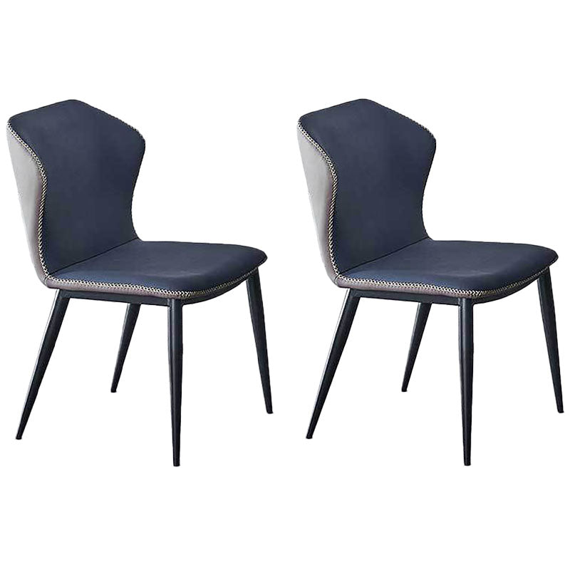 Contemporary Conference Room Wingback Side Chair Leather Dining Chair Blue 2 Piece Set Clearhalo ' kitchen&dining_furn' 'Dining Chairs' 'Dining Tables & Seating' 'dining_chair' 'furn' 'furn_dining_chair' 'Furniture' 'furniture_dining_chair' 'Kitchen & Dining Furniture' 'kitchen' 4381891