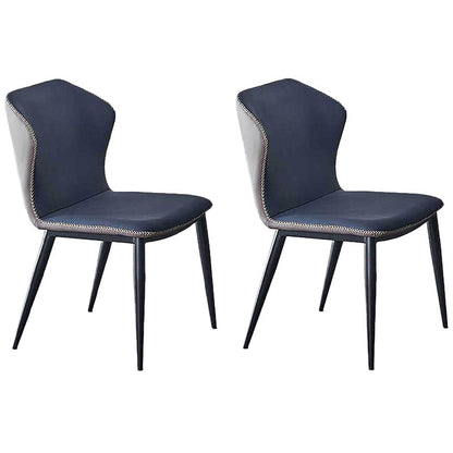 Contemporary Conference Room Wingback Side Chair Leather Dining Chair Blue 2 Piece Set Clearhalo ' kitchen&dining_furn' 'Dining Chairs' 'Dining Tables & Seating' 'dining_chair' 'furn' 'furn_dining_chair' 'Furniture' 'furniture_dining_chair' 'Kitchen & Dining Furniture' 'kitchen' 4381891