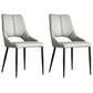 Leather Upholstered Armless Dining Chairs Open Back Side Chairs with Metal Leg Light Gray 2 Piece Set Clearhalo ' kitchen&dining_furn' 'Dining Chairs' 'Dining Tables & Seating' 'dining_chair' 'furn' 'furn_dining_chair' 'Furniture' 'furniture_dining_chair' 'Kitchen & Dining Furniture' 'kitchen' 4381904