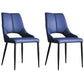 Leather Upholstered Armless Dining Chairs Open Back Side Chairs with Metal Leg Royal Blue 2 Piece Set Clearhalo ' kitchen&dining_furn' 'Dining Chairs' 'Dining Tables & Seating' 'dining_chair' 'furn' 'furn_dining_chair' 'Furniture' 'furniture_dining_chair' 'Kitchen & Dining Furniture' 'kitchen' 4381910