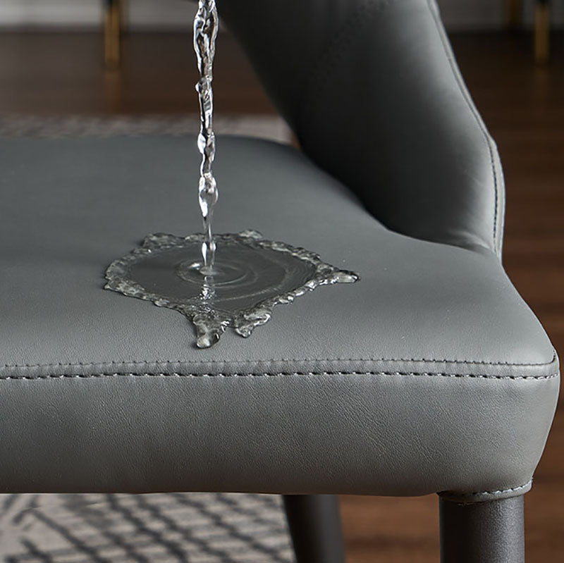 Leather Upholstered Armless Dining Chairs Open Back Side Chairs with Metal Leg Clearhalo ' kitchen&dining_furn' 'Dining Chairs' 'Dining Tables & Seating' 'dining_chair' 'furn' 'furn_dining_chair' 'Furniture' 'furniture_dining_chair' 'Kitchen & Dining Furniture' 'kitchen' 4381911