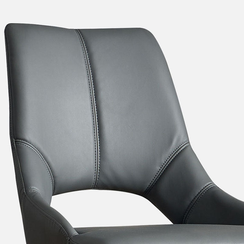 Leather Upholstered Armless Dining Chairs Open Back Side Chairs with Metal Leg Clearhalo ' kitchen&dining_furn' 'Dining Chairs' 'Dining Tables & Seating' 'dining_chair' 'furn' 'furn_dining_chair' 'Furniture' 'furniture_dining_chair' 'Kitchen & Dining Furniture' 'kitchen' 4381912