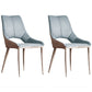 Leather Upholstered Armless Dining Chairs Open Back Side Chairs with Metal Leg Gray Blue 2 Piece Set Clearhalo ' kitchen&dining_furn' 'Dining Chairs' 'Dining Tables & Seating' 'dining_chair' 'furn' 'furn_dining_chair' 'Furniture' 'furniture_dining_chair' 'Kitchen & Dining Furniture' 'kitchen' 4381917