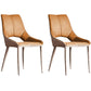 Leather Upholstered Armless Dining Chairs Open Back Side Chairs with Metal Leg Orange 2 Piece Set Clearhalo ' kitchen&dining_furn' 'Dining Chairs' 'Dining Tables & Seating' 'dining_chair' 'furn' 'furn_dining_chair' 'Furniture' 'furniture_dining_chair' 'Kitchen & Dining Furniture' 'kitchen' 4381919
