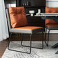 Upholstered Armless Dining Chairs Solid Back Leather Side Chairs with Metal Legs Clearhalo ' kitchen&dining_furn' 'Dining Chairs' 'Dining Tables & Seating' 'dining_chair' 'furn' 'furn_dining_chair' 'Furniture' 'furniture_dining_chair' 'Kitchen & Dining Furniture' 'kitchen' 4381924