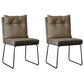 Upholstered Armless Dining Chairs Solid Back Leather Side Chairs with Metal Legs Khaki 2 Piece Set Clearhalo ' kitchen&dining_furn' 'Dining Chairs' 'Dining Tables & Seating' 'dining_chair' 'furn' 'furn_dining_chair' 'Furniture' 'furniture_dining_chair' 'Kitchen & Dining Furniture' 'kitchen' 4381928
