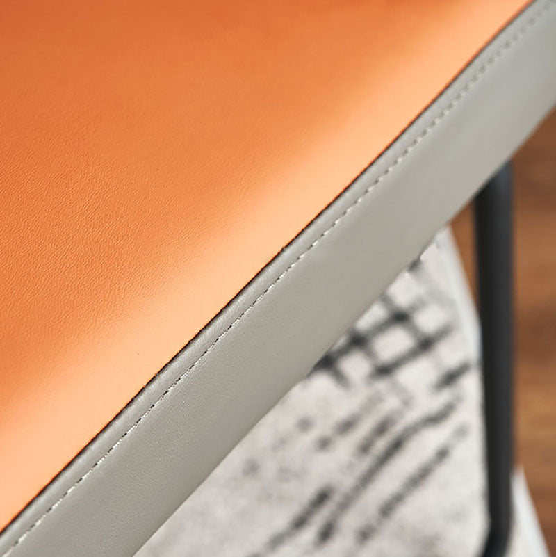 Upholstered Armless Dining Chairs Solid Back Leather Side Chairs with Metal Legs Clearhalo ' kitchen&dining_furn' 'Dining Chairs' 'Dining Tables & Seating' 'dining_chair' 'furn' 'furn_dining_chair' 'Furniture' 'furniture_dining_chair' 'Kitchen & Dining Furniture' 'kitchen' 4381935