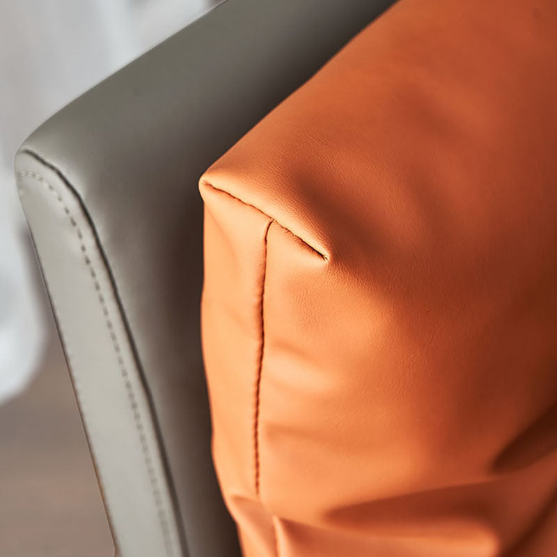 Upholstered Armless Dining Chairs Solid Back Leather Side Chairs with Metal Legs Clearhalo ' kitchen&dining_furn' 'Dining Chairs' 'Dining Tables & Seating' 'dining_chair' 'furn' 'furn_dining_chair' 'Furniture' 'furniture_dining_chair' 'Kitchen & Dining Furniture' 'kitchen' 4381936