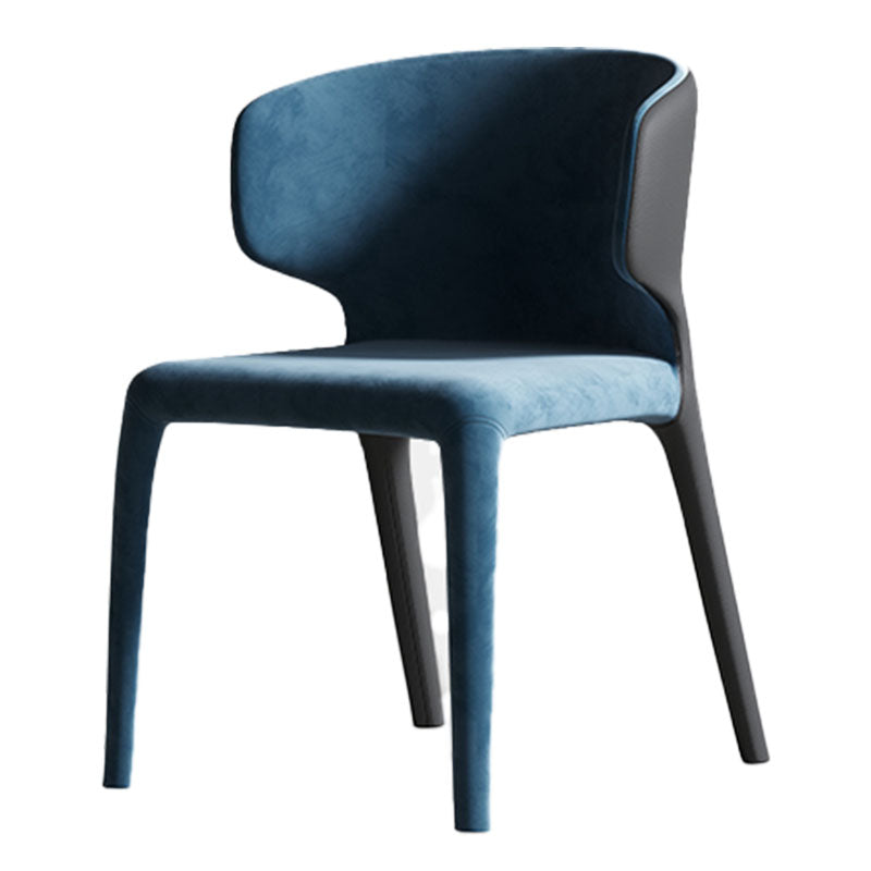 Upholstered Leather Dining Armchairs Wingback Arm Chairs with Metal Legs Blue 1 Piece Clearhalo ' kitchen&dining_furn' 'Dining Chairs' 'Dining Tables & Seating' 'dining_chair' 'furn' 'furn_dining_chair' 'Furniture' 'furniture_dining_chair' 'Kitchen & Dining Furniture' 'kitchen' 4381943