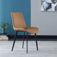 Contemporary Home Leather Side Chair Solid Back Dining Chair with Black Legs Clearhalo ' kitchen&dining_furn' 'Dining Chairs' 'Dining Tables & Seating' 'dining_chair' 'furn' 'furn_dining_chair' 'Furniture' 'furniture_dining_chair' 'Kitchen & Dining Furniture' 'kitchen' 4381963