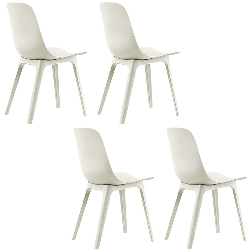Modern Plastic Dining Room Chair Armless Dining Chairs for Restaurant Use Beige 4 Piece Set Clearhalo ' kitchen&dining_furn' 'Dining Chairs' 'Dining Tables & Seating' 'dining_chair' 'furn' 'furn_dining_chair' 'Furniture' 'furniture_dining_chair' 'Kitchen & Dining Furniture' 'kitchen' 4381971